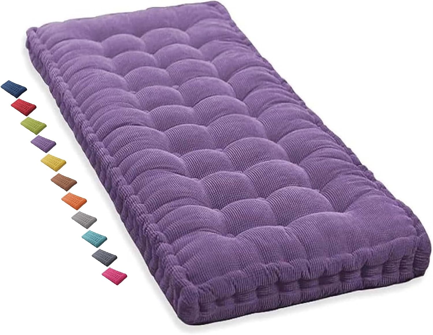 2 Seater Porch Swing Cushion, Bench Cushion Outdoor Indoor 120cm 150cm 3 Seater 100cm 140cm 240cm Garden Cushions 50x50 Reversible, Chair Pad 40x40 Cushion for Office Chair Garden Bench(Purple 1N,110x