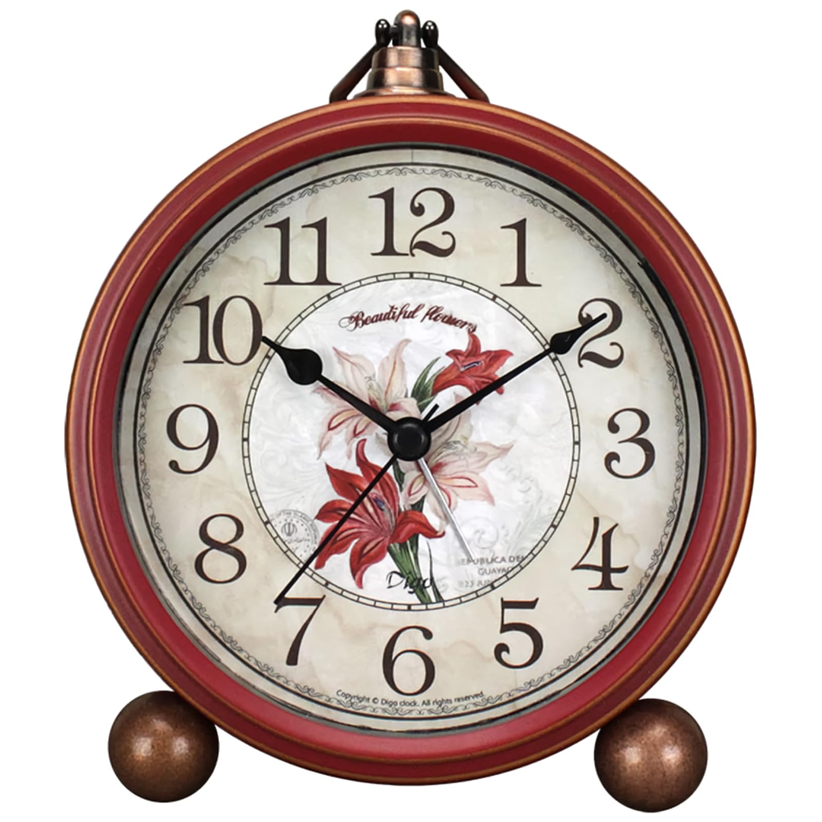 Reloj analógico silencioso de metal envejecido Maxspace para salón o despacho