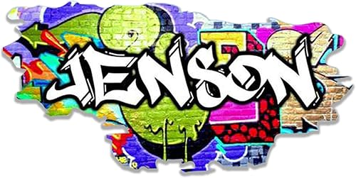 Calcomanía de pared personalizada con nombre de graffiti 3D, calcomanía decorativa de vinilo artística personalizada, extraíble, despegar y pegar,