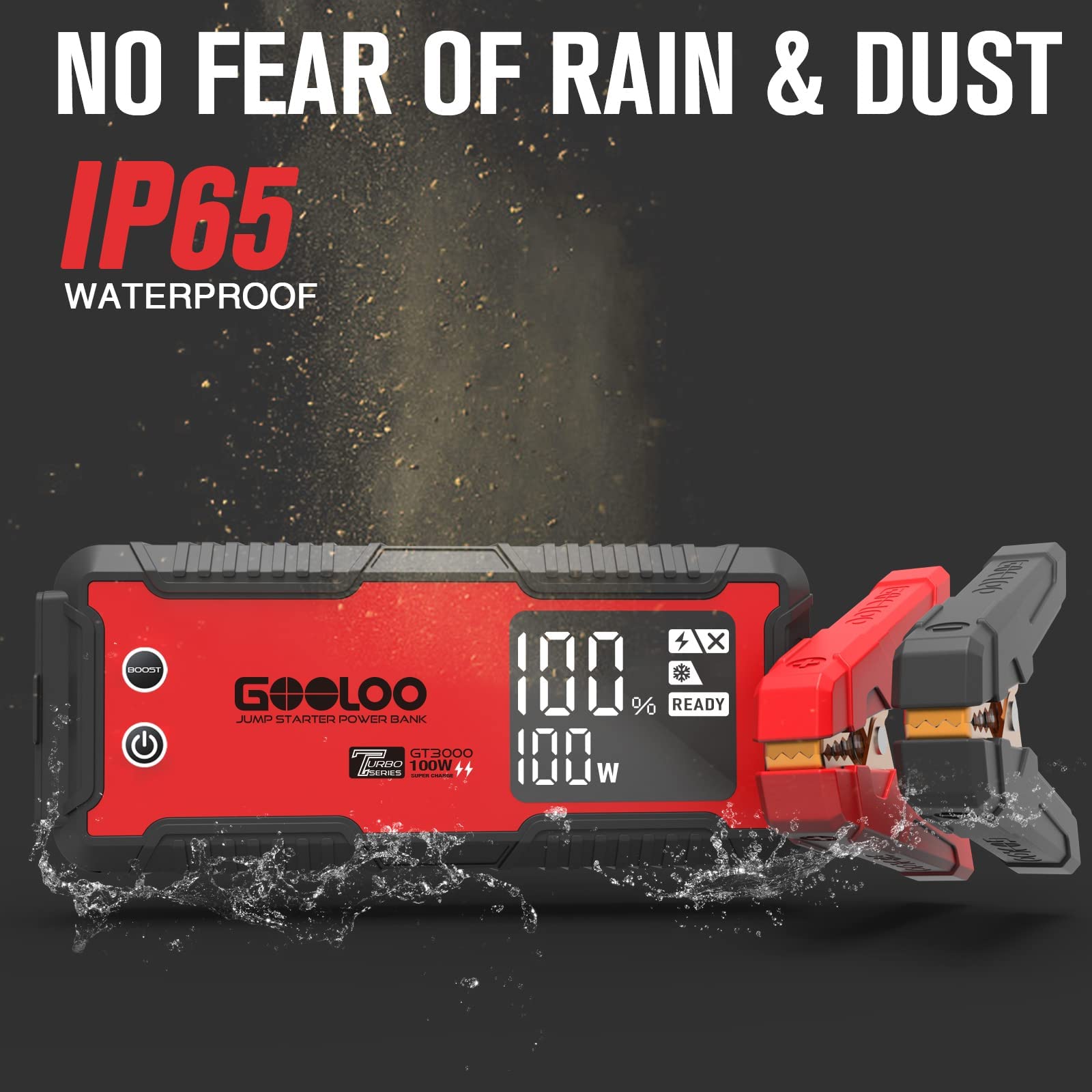 GOOLOO GT3000 Jump Starter 3000A 100W 2 Way Fast Charging SuperSafe