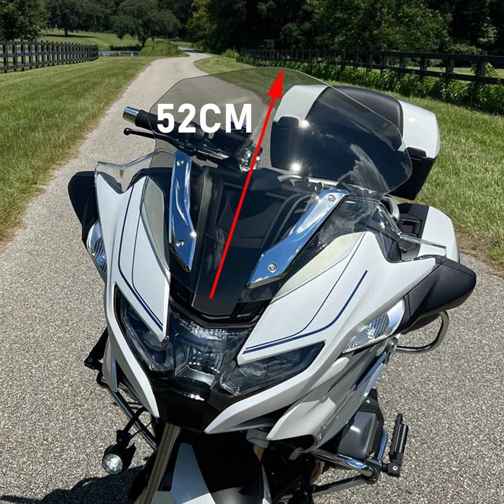 powietrzadeflektor Pasuje do akcesoriów BMW R 1250 RT Zwiększone deflektory wiatru 2021-2024 R1250RT Motocykl Przedni podwyższony deflektor Przednia szyba motocyklowa(Smoky gray)