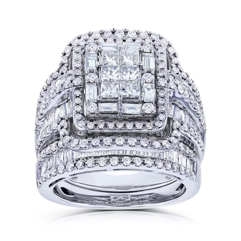 Bague full crystal diamond en argent 925 pour éviter le ternissement - 6