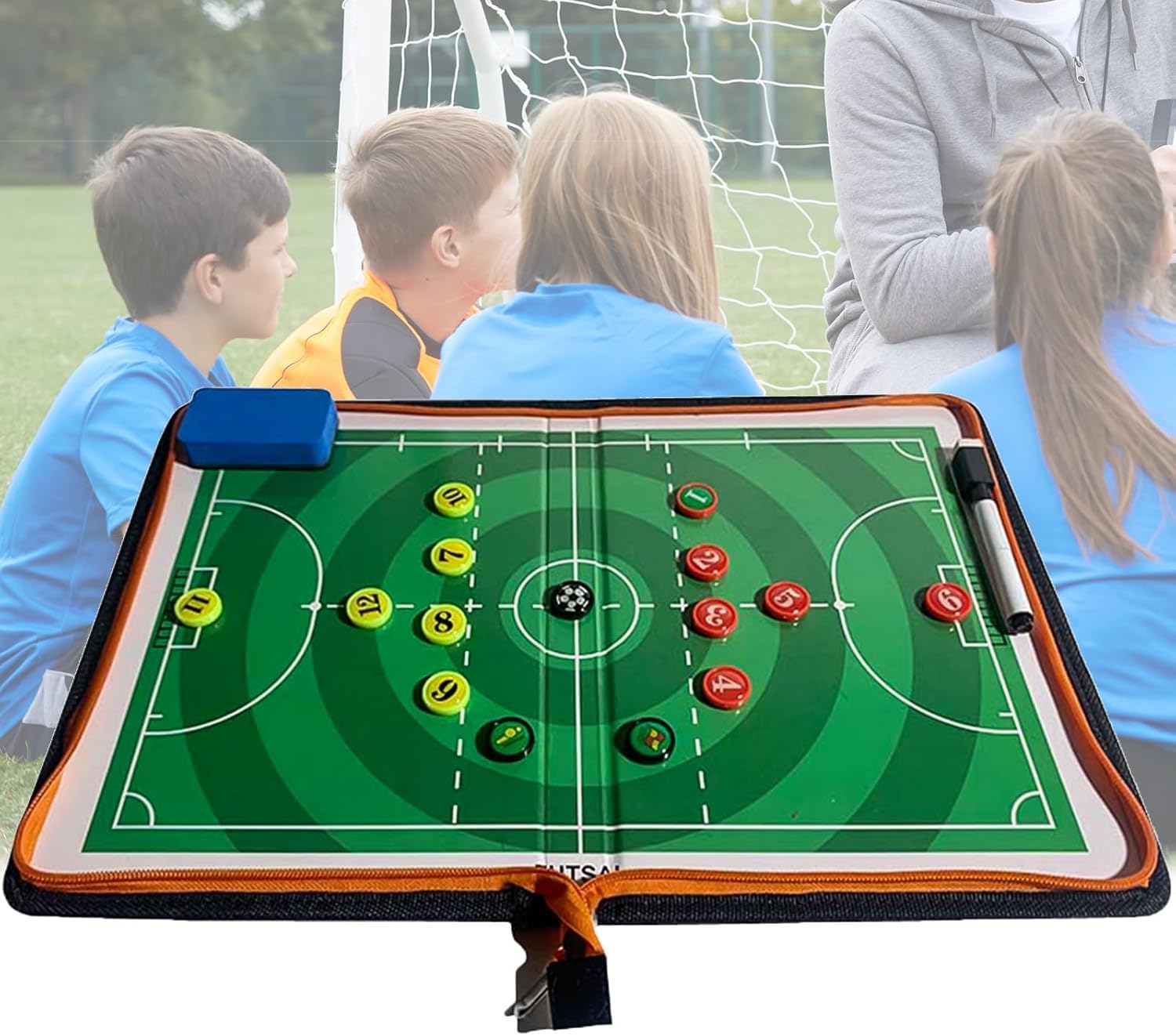 Tablica Treningowa Do Piłki Nożnej Futsal Magnetyczna Z Markerem, Przenośna, Składana Tablica Do Piłki Nożnej Dla Trenerów Ze Znacznikami Graczy