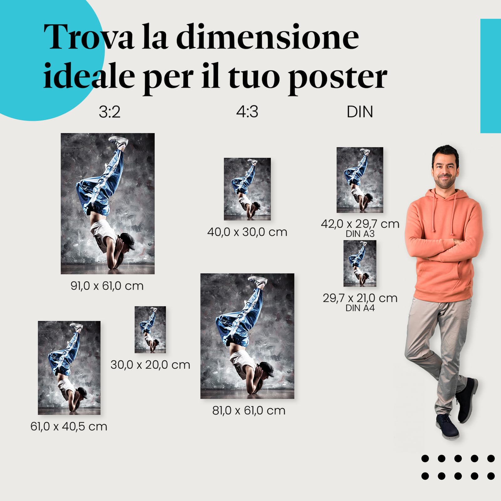 Postereck - 0519 - Hip hop, ballerina Street dance Danza Musica Donna - Decorazione da Parete, Stampa Fotografica, Idea Regalo, Quadri - Tela - 100,0 cm x 75,0 cm