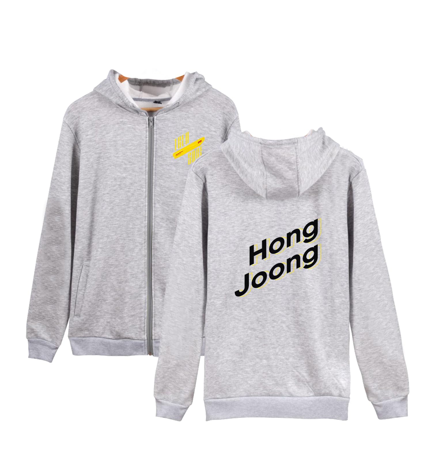 Xkpopfans Kpop Hoodie Treasure Pullover Hongjoong San Yunho Zipper Sweatshirt Coat Gray Hongjoong 4XL