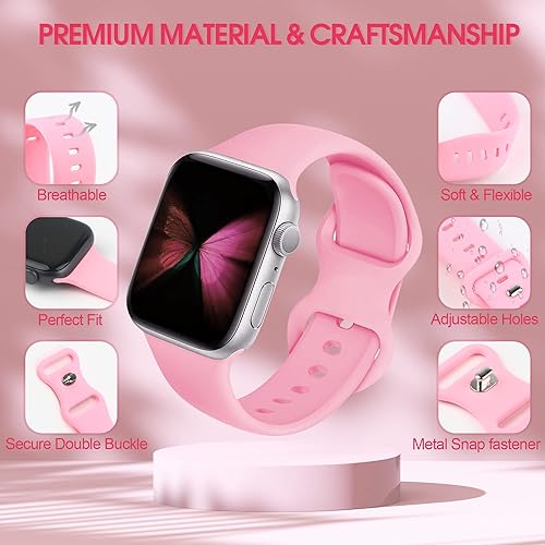 Miniatura 2 de Tiorecime Paquete de 15 correas compatibles con Apple Watch de 1.496 in 1.575 in 1.614 in 1.654 in 1.732 in 1.772 in 1.929 in para mujeres y