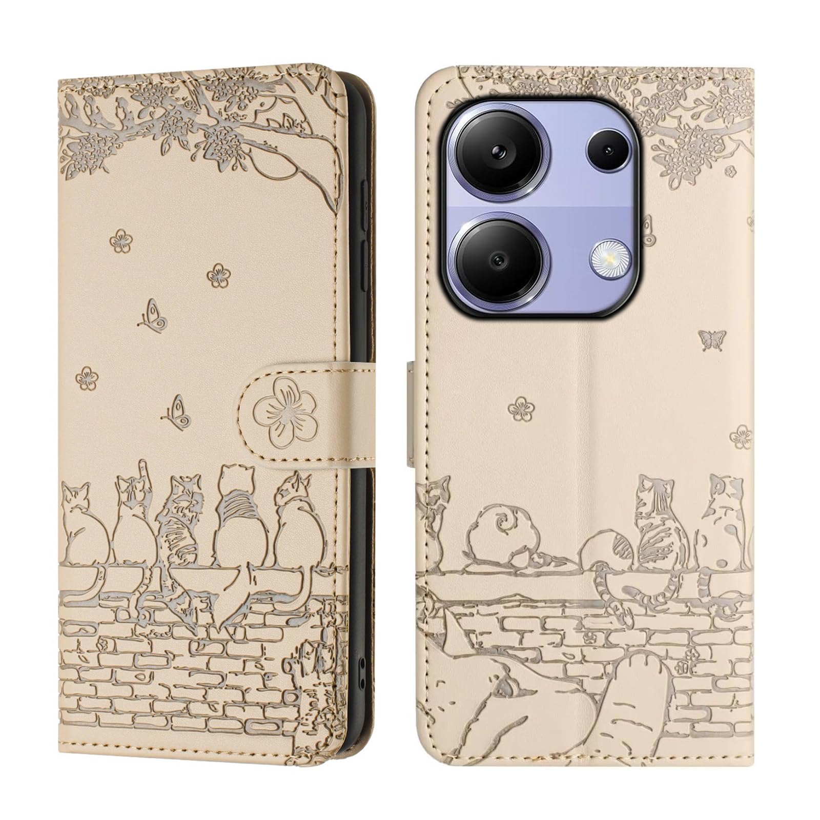 Cover Libretto Per Xiaomi Redmi Note 13 Pro 5G/Poco X6 5G: Portafoglio Con Slot E Supporto, Gatto Blu - 4