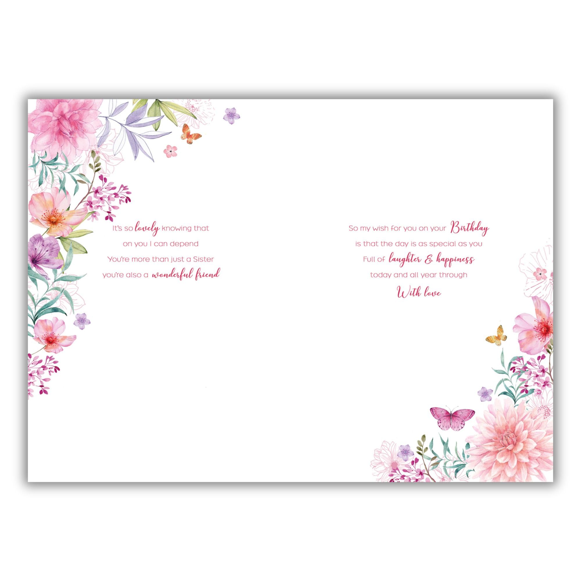 Noel Tatt Artistico - Biglietto di auguri con scritta Happy Birthday, con uccellini e riccio in giardino, con finitura in oro rosa e lamina d'argento, della gamma Blush