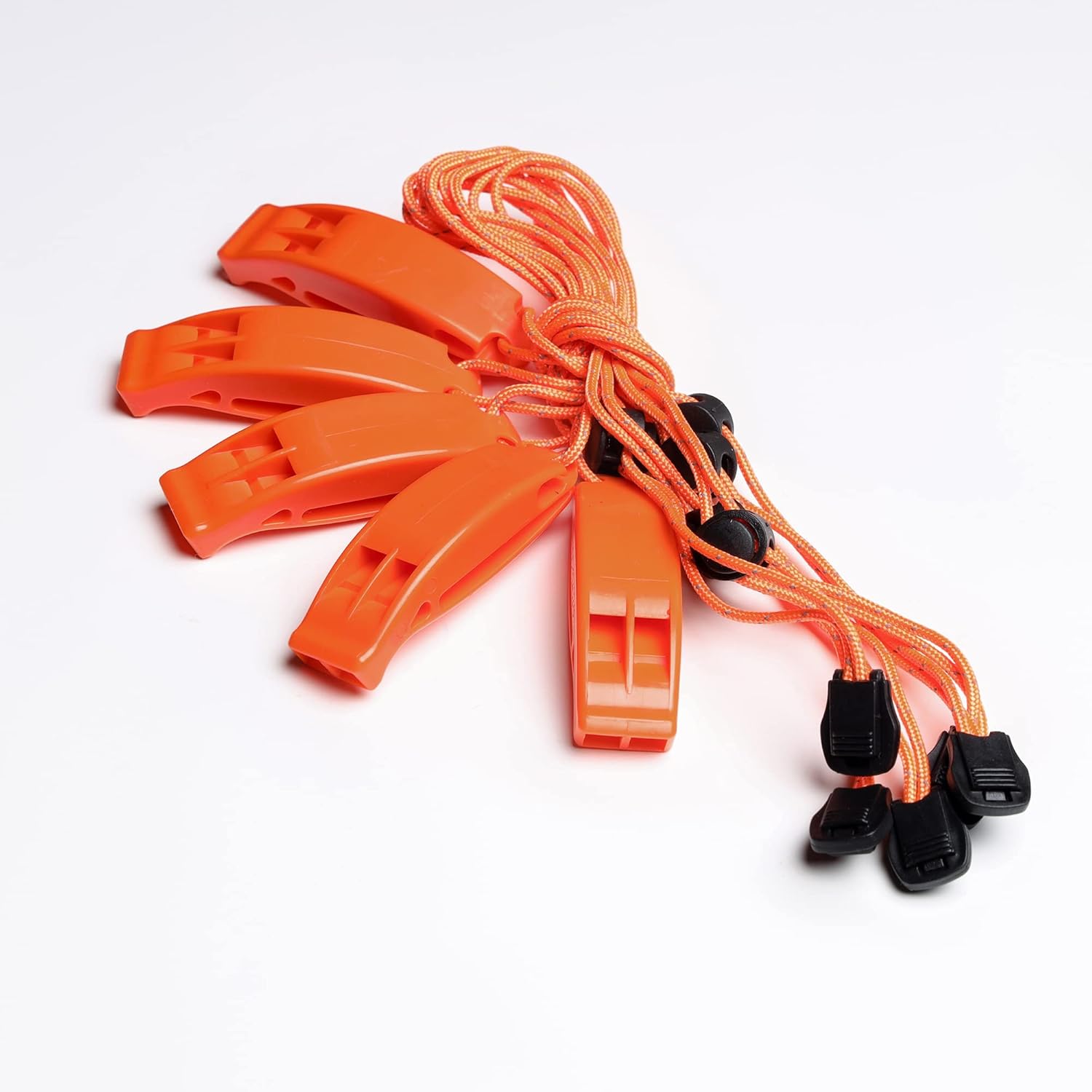 Camping Signal Whistles Plastic Loud 120Db for Kayak Life Vest Boating Fishing Hiking Survival Rescue Lifeguard with Lanyard (Pack of 5) Camping Signal Whistles Plastic Loud 120Db for Kayak Life Vest Boating Fishing Hiking Survival Rescue Lifeguard with Lanyard (Pack of 5)