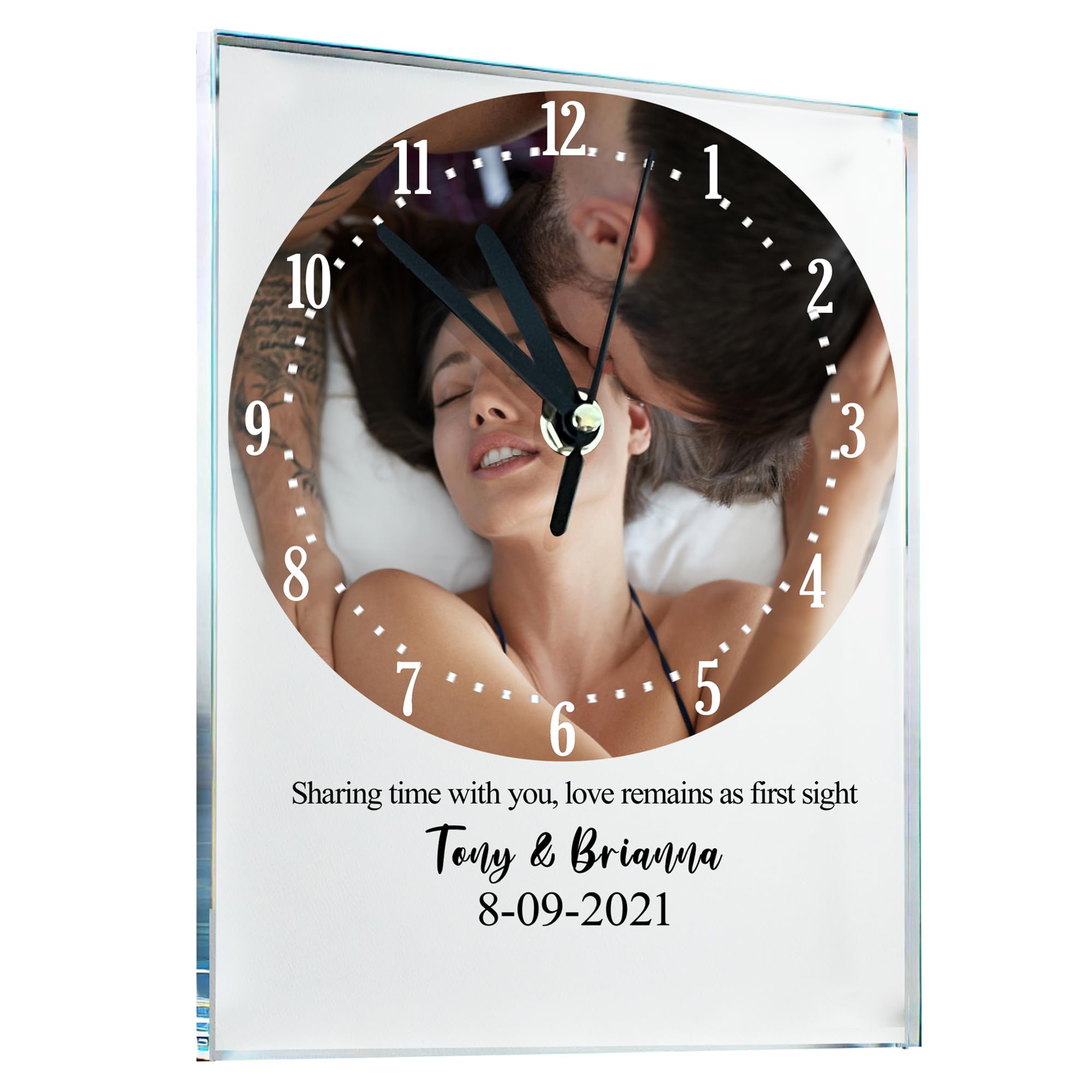 Custom Wall Clock Personalized Wall Clock with Photo/Image Text Non-Ticking Clock Silent Customized Digital Wall Clocks Dual-use Clock for Wall or Table
