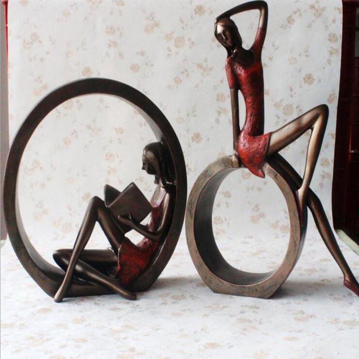 Cbuygfg Home Accessories Simple Modern Abstract Sitting Circle Girl Ornaments