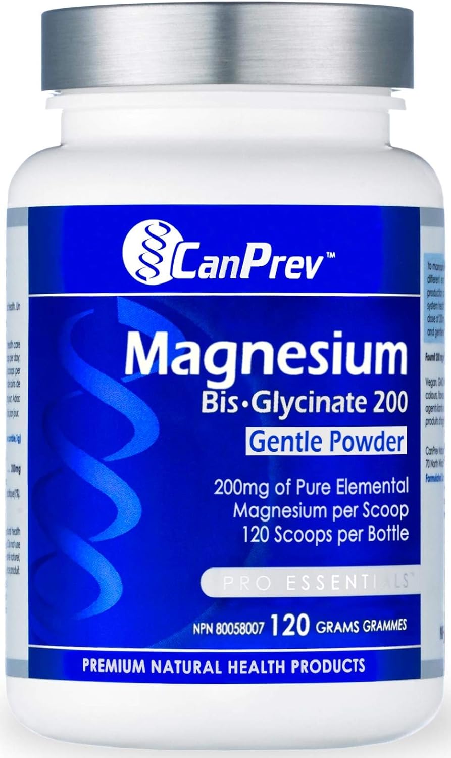 CanPrev Magnesium BisGlycinate 200 Gentle Powder 120g l Maintains
