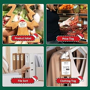 NEW1 Label Printer +4 Rolls Labels, 2 Inch Portable Inkless Bluetooth Label Maker for Small Business, Home, School, Automatic Label Recognition, Sticker Printer for Address Logo Barcode ClothingRed