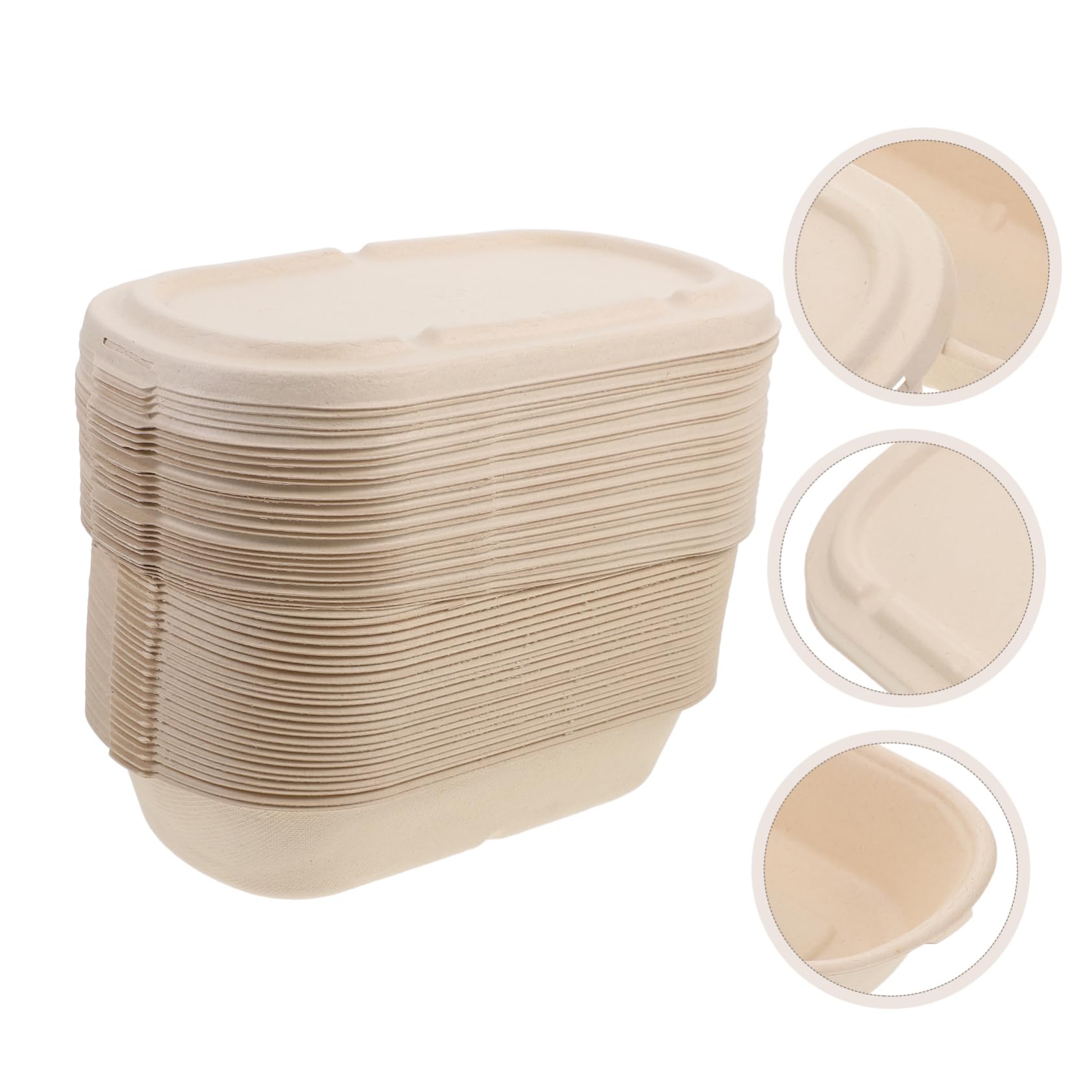 Contenedores De Pulpa Para Alimentos Desechables 850ml Cajas Tapa Para Ensaladas 25 Unidades Recipientes Biodegradables Para Comida Para Llevar Ideales Para Restaurantes y De Comida