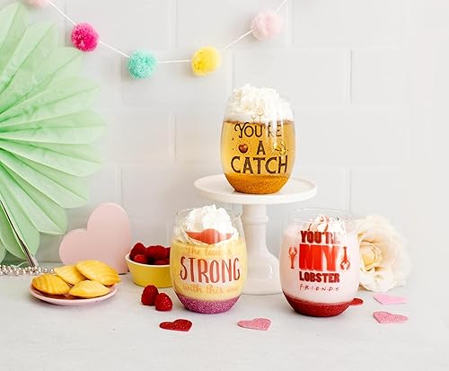 Miniatura 6 de Friends TV Show "You're My Lobster" - Copa de vino sin tallo con forma de lágrima | Vaso para mimosas, cócteles | Utensilios de bar para el hogar