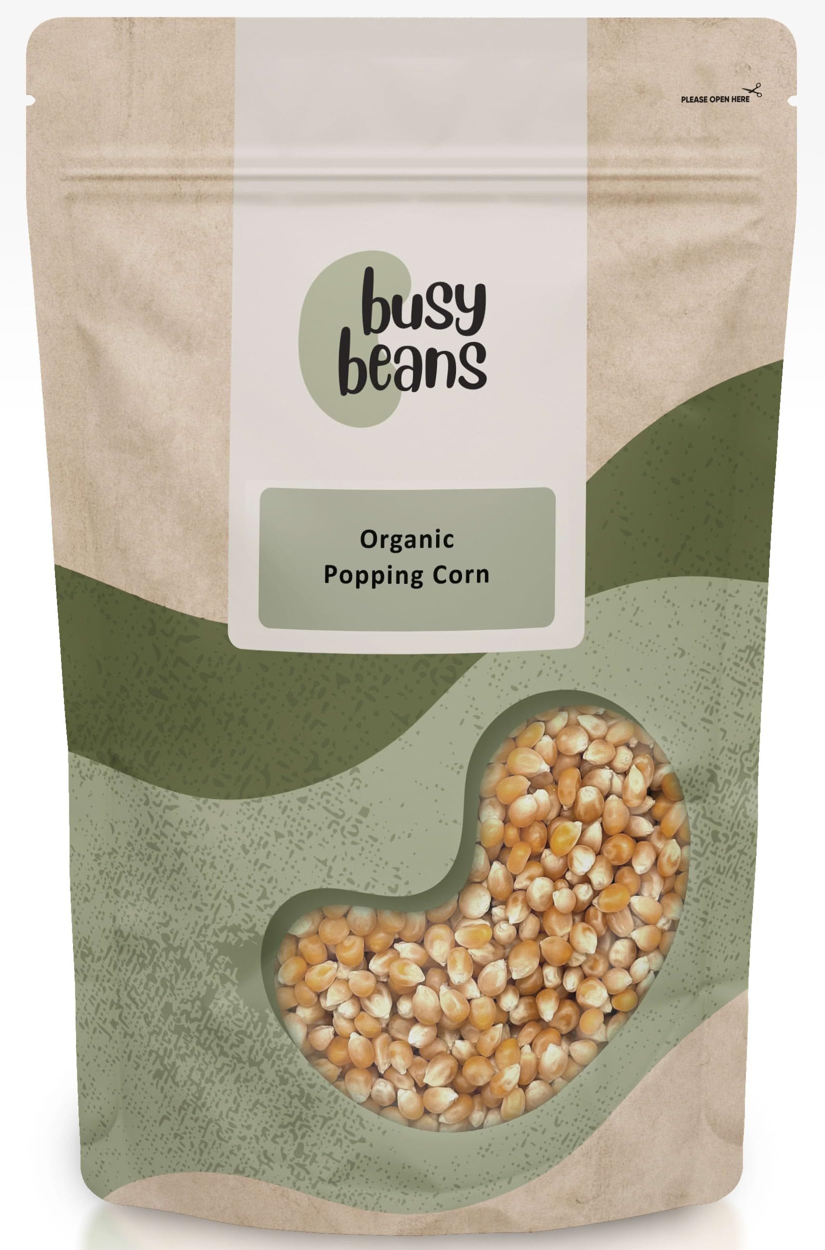 Organic Popping Corn - Certified Organic - by Busy Beans Organic (500g)