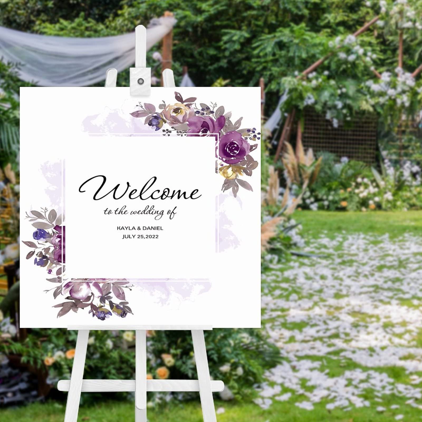Panneau bienvenue mariage bois pour guider les invités