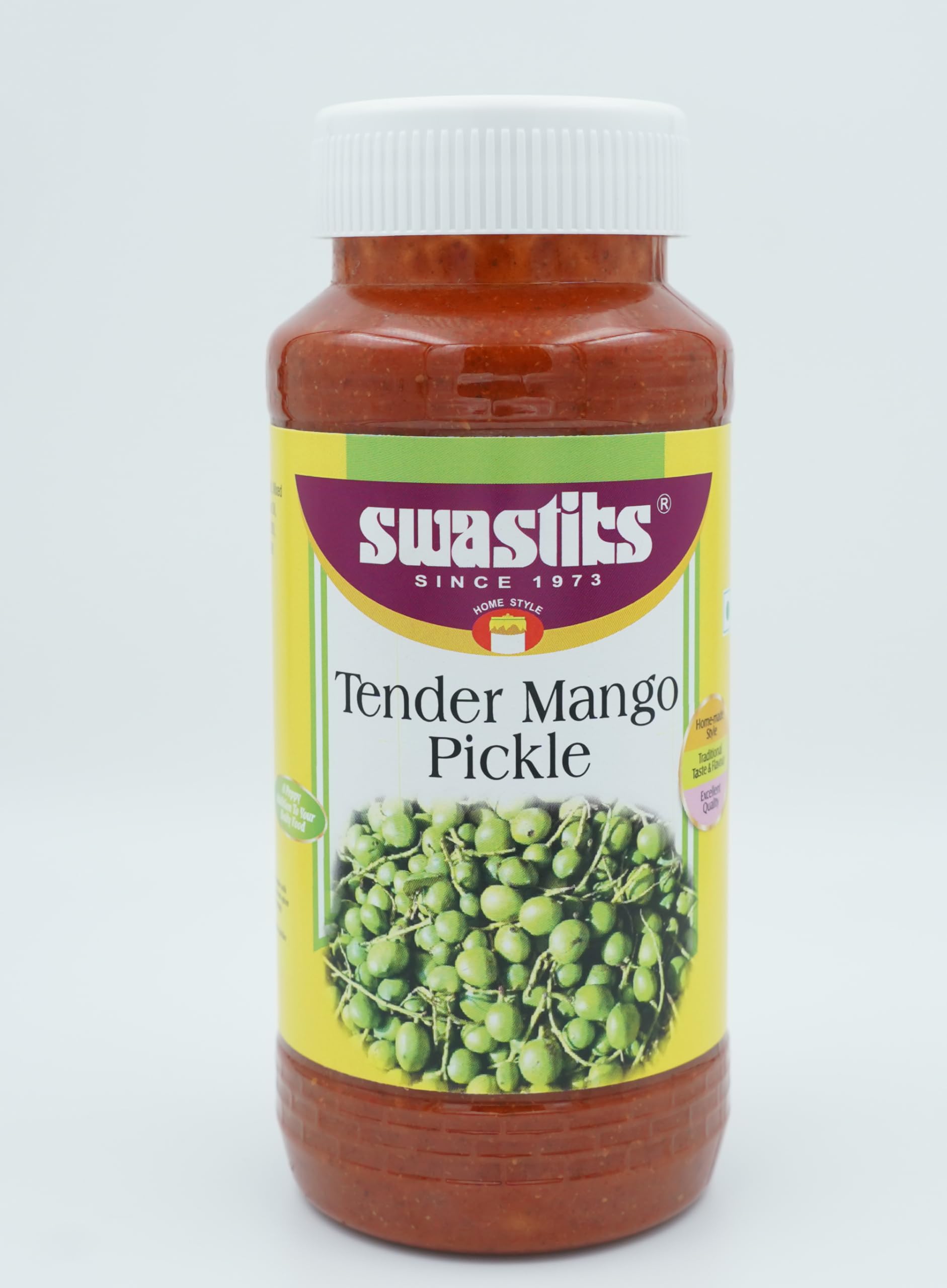 Swastiks Tender Mango Pickle – 500g | Homemade Style | Traditional Taste & Flavour | Made with Tender Mango, Mixed Spices, & Rice Bran Oil | Excellent Quality