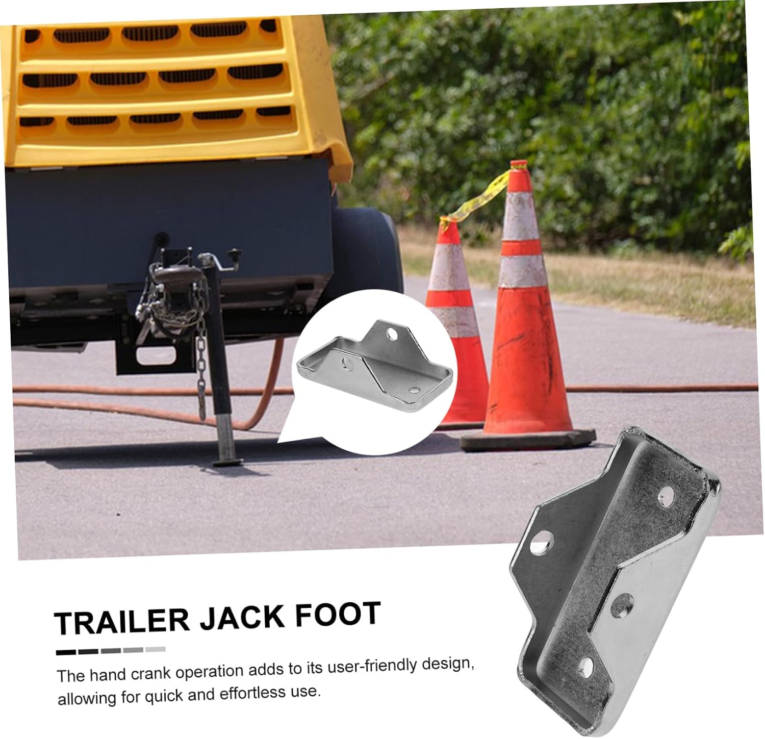 Trailer Jack Foot Pad and Stabilizer Bracket with Removable Base Plate for Rv and Camper Trailer Leveling and Support