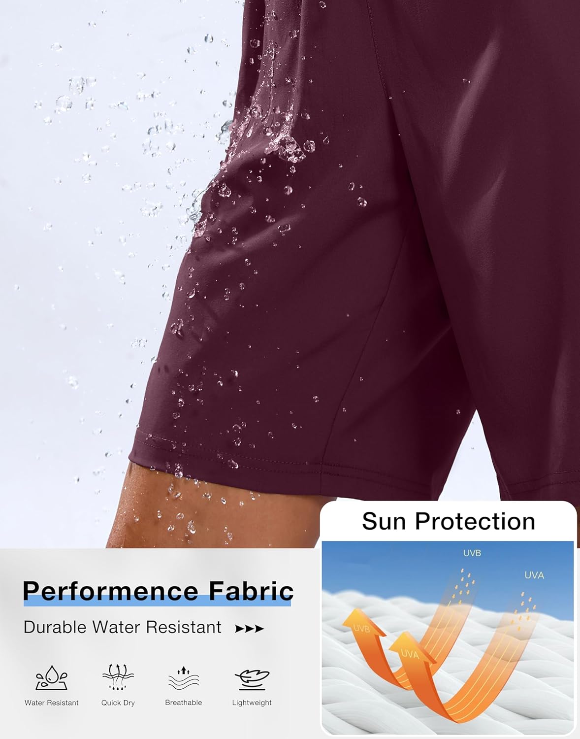 SANTINY Women's 7''/ 9'' Hiking Shorts with 3 Zipper Pockets Lightweight Quick Dry Long Athletic Golf Shorts for Women Casual - Image 6