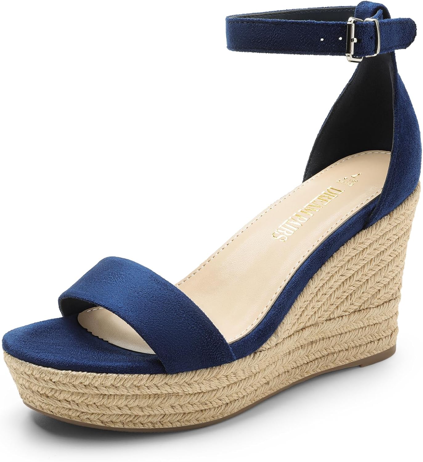 DREAM PAIRS Women's Platform Wedges Sandals, Comfortable Open Toe Espadrilles Sandals Dressy Buckle Ankle Strap Summer Shoes