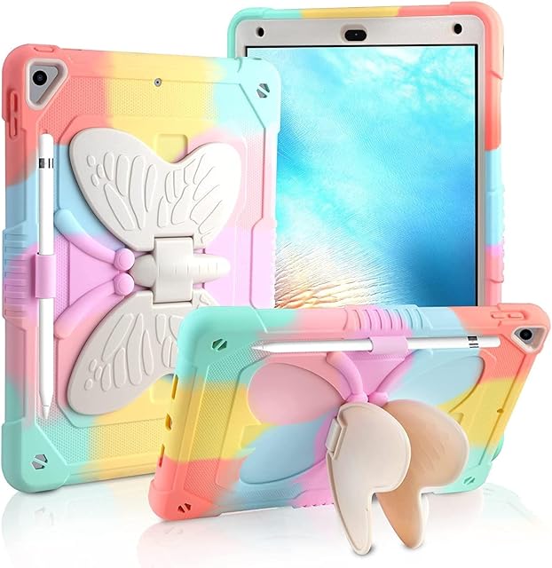 Aolcev Case for iPad 6th/5th Generation iPad 9.7 Inch Case with Kickstand Pencil Holder for Kids Girls Heavy Duty Shockproof Rugged Protective Case Cover for iPad 9.7 2017/2018 iPad Air 2/iPad Pro 9.7