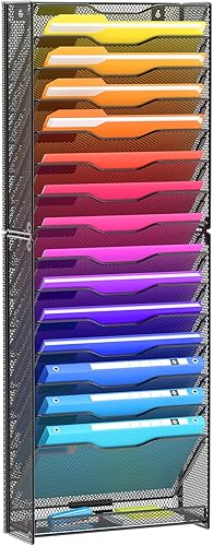 VEESUN Organizador de archivos de pared de 16 niveles para correo, carpetas de papel, documentos, revistas, periódicos para oficina, escuela,