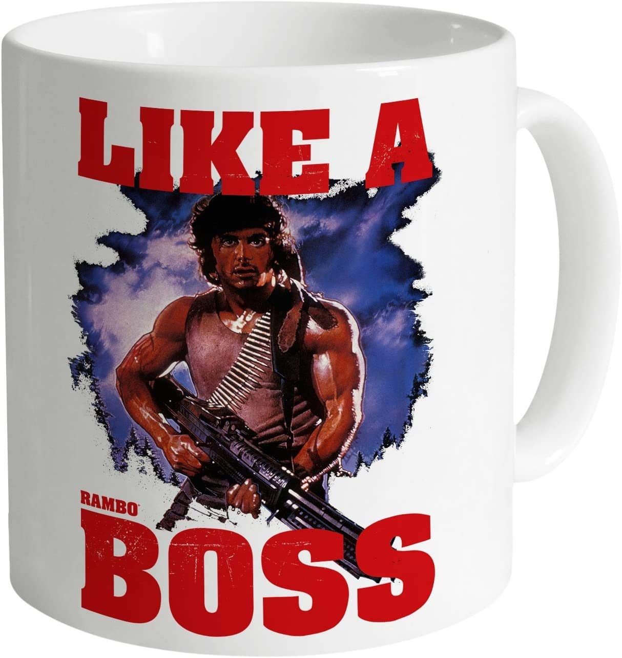 Top Banana White Rambo Like A Boss - Ceramic Photo Mug