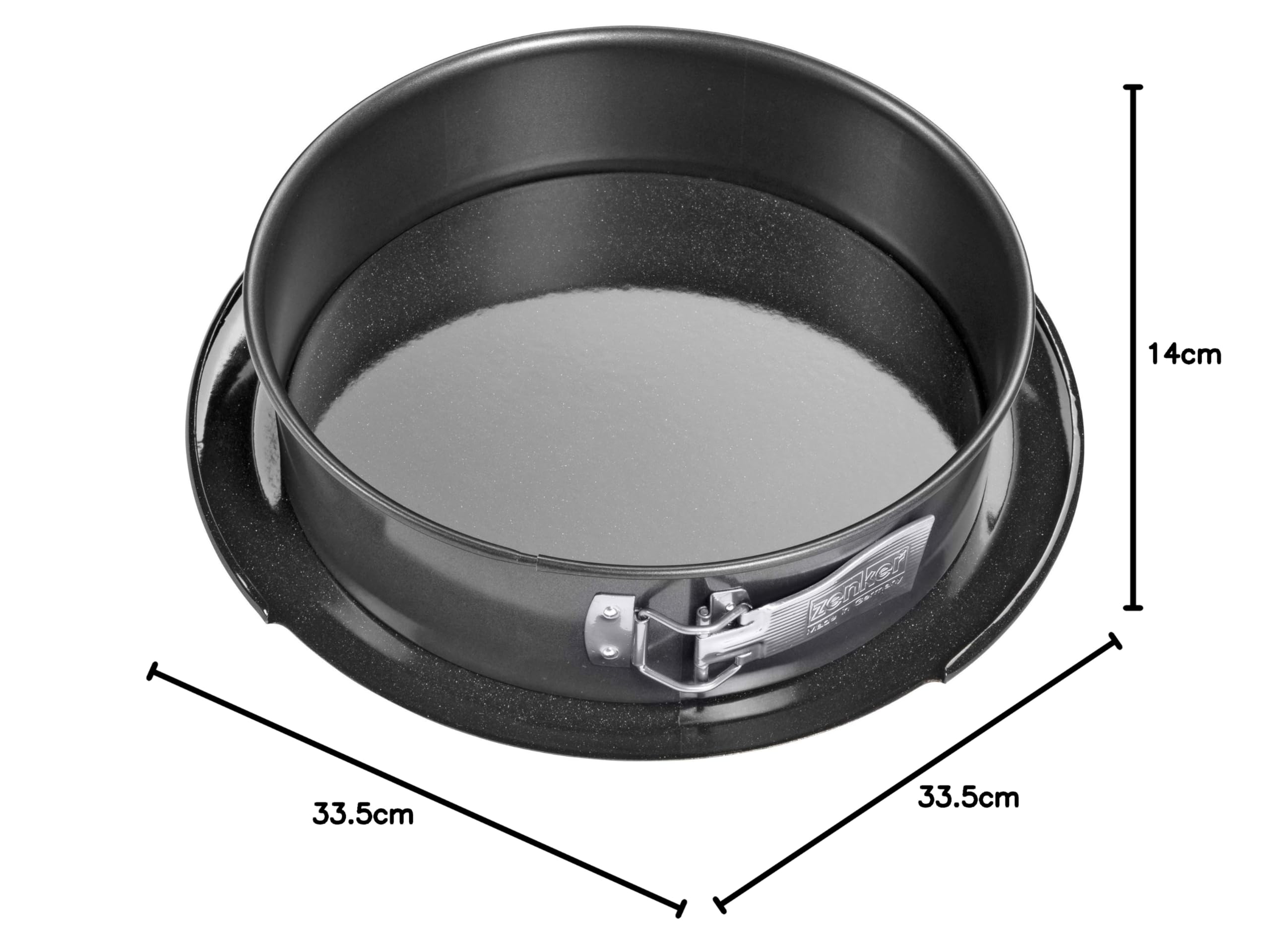Zenker Deluxe Tortiera apribile con Piatto smaltato Super Resistente ai Graffi, Acciaio, Nero, 28 cm