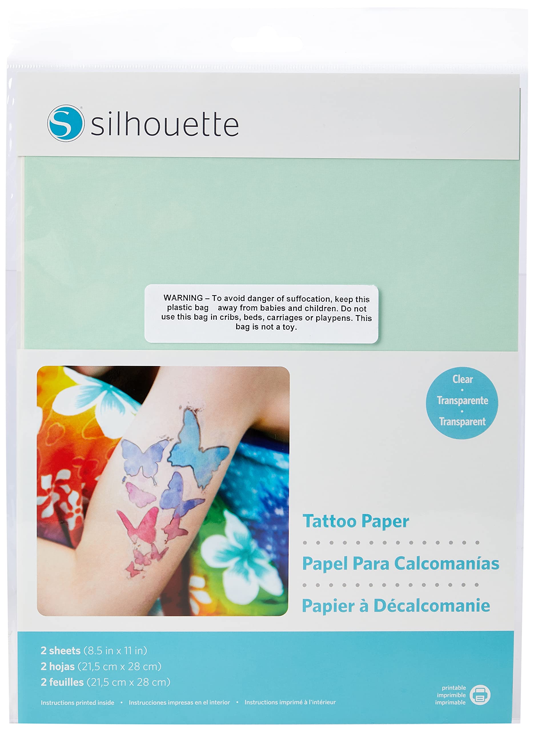 Silhouette America MEDIA TATTOO Temp Tattoo Paper 8 5x11 Inches Basic 