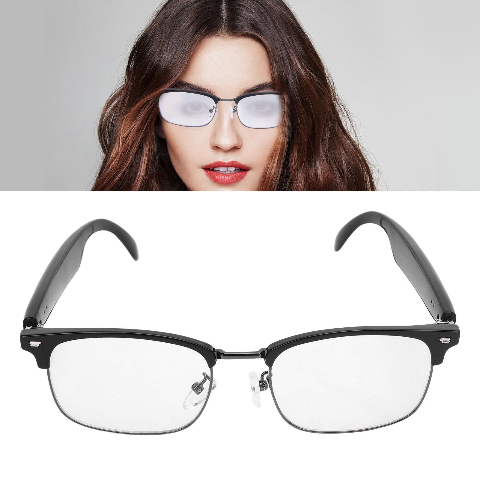 Topiky Bluetooth Audio Smart Lunes, Lunettes Intelligentes pour Femmes Hommes, Lunettes de Soleil Bluetooth Polarisées, Lunettes Bluetooth Ouvertes avec Micro et Haut-parleurs,