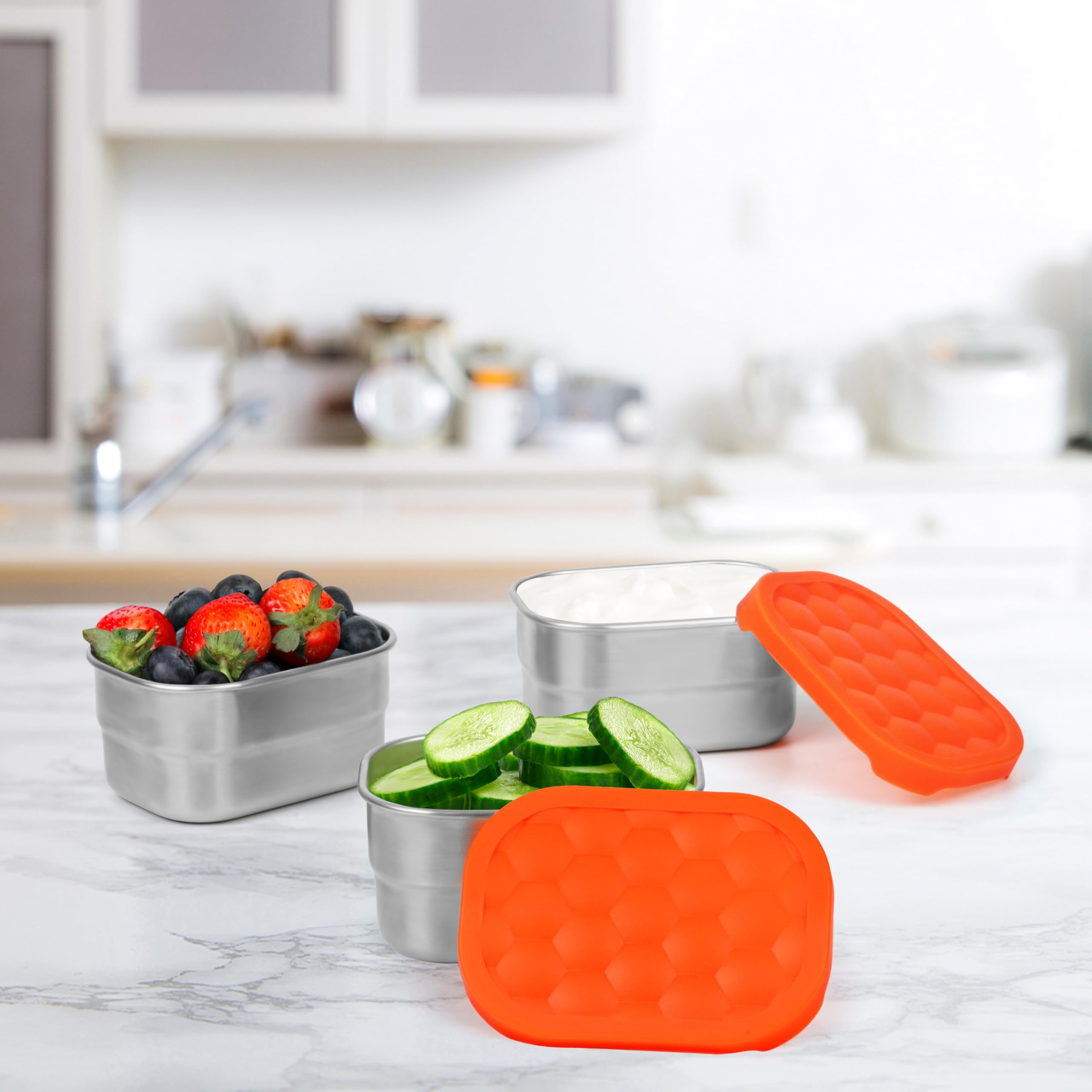 Fresk Snackbox Swallow | Set van 2 kleine RVS lunchtrommeltjes met roze