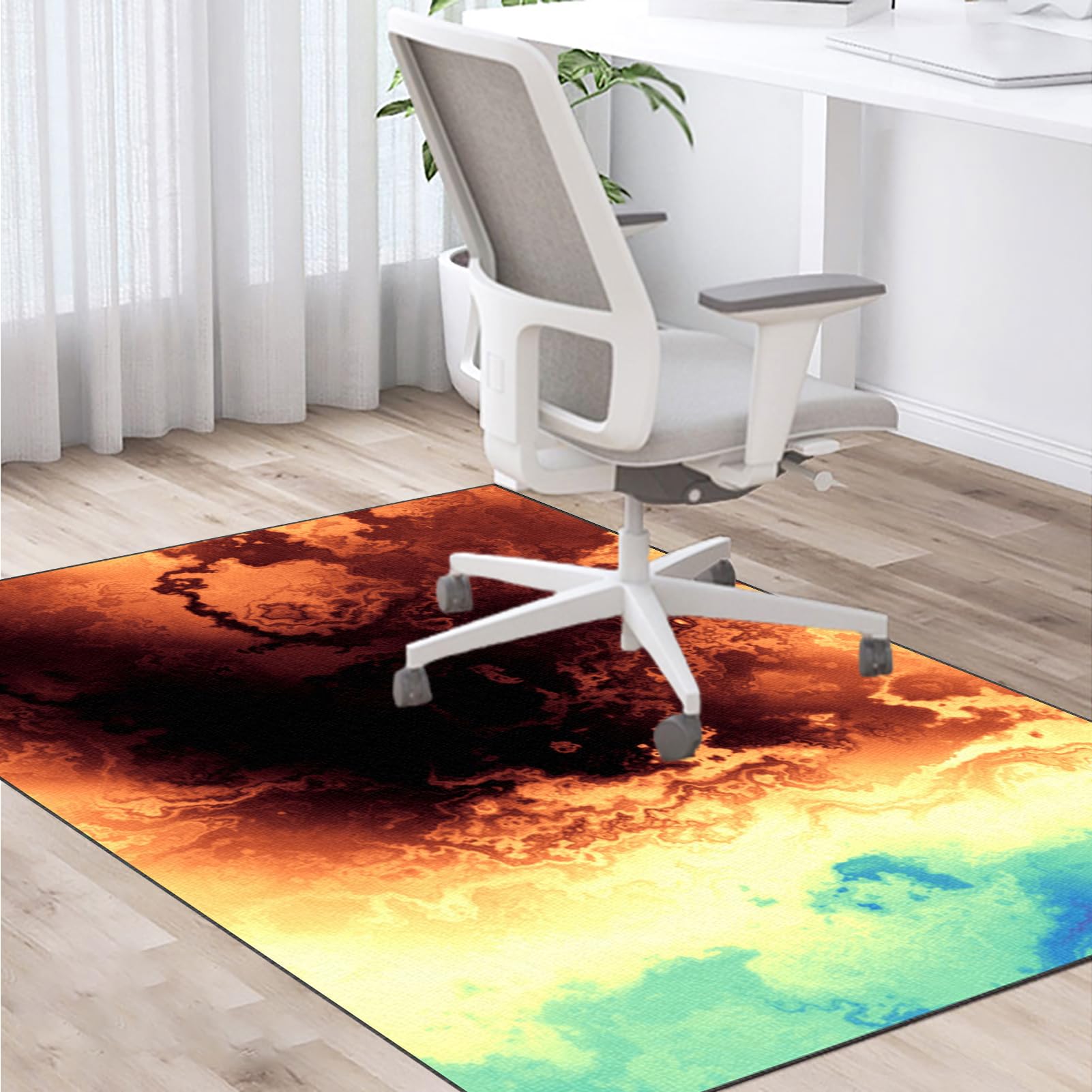 Zteiuqx Computer Gaming Chair Mat,Office Chair Mat for Hardwood Floor & Carpeted Floor, Heavy Duty Floor Protector Desk Chair Mat for Carpet Floors, Non Slip Chair Mat for Home Office 120 x 140 cm