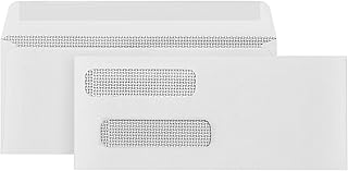 500 Gummed Double Window Security Check Envelopes – Designed for QuickBooks Checks..