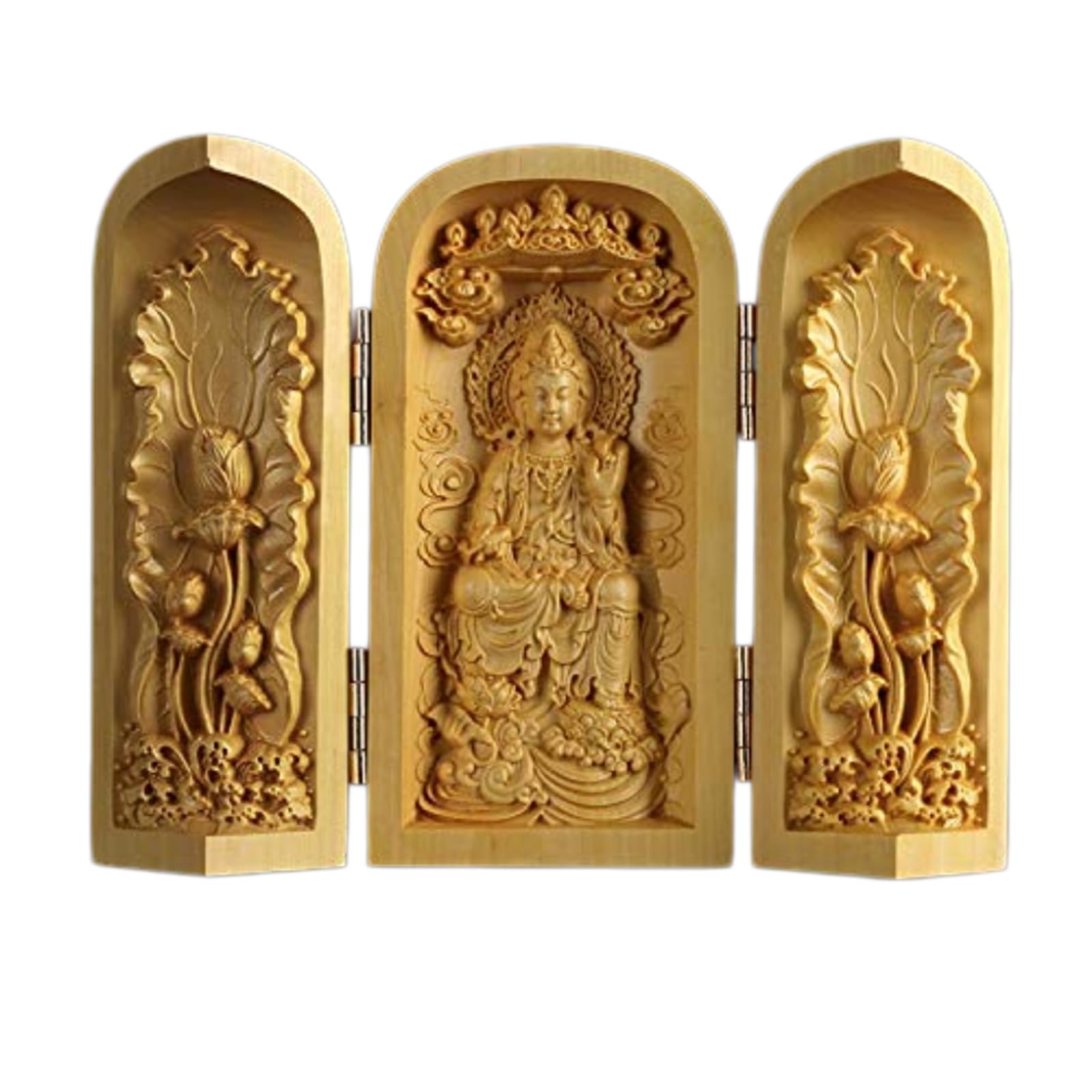 YXCQHZM Buddha Statue Solid Wood Carving Mini Sankai Buddha Fudo Myoo Mini Guardian Monument Figure Decorative Statue (A12)