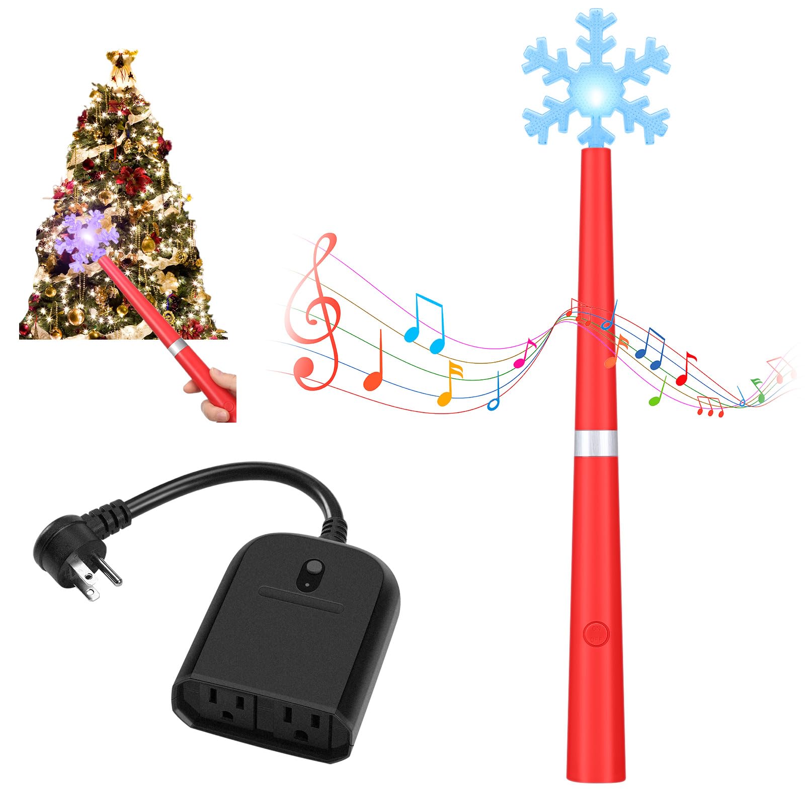 Magic Wand Wireless Outlet Controller - Wave To Turn On Christmas Lights & Sounds, 100 Ft Range, For Indoor/Outdoor Decor - View #3