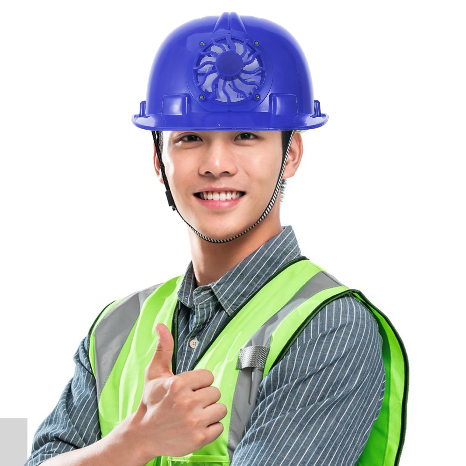 LALAFINA Casco Sicurezza con Ventilatore Solare Cappello Protettivo per Esterni Protezione Solare per Attività Estive e e Comfort