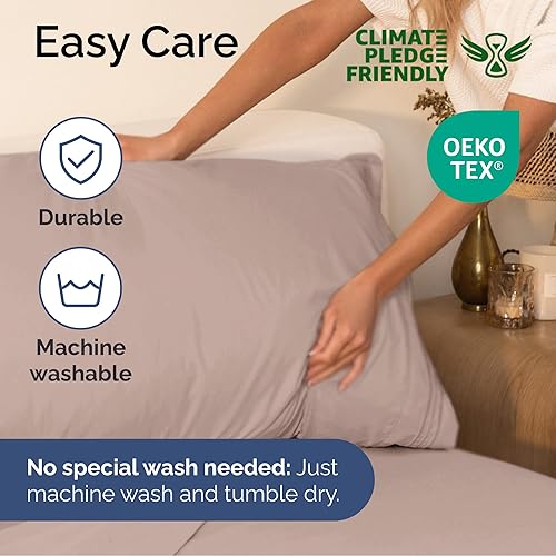 Vista 1327 de Juego de sábanas de 4 piezas tamaño king, extrasuaves, transpirables y refrescantes con esquinas profundas, sábanas de fácil ajuste y sin arrugas