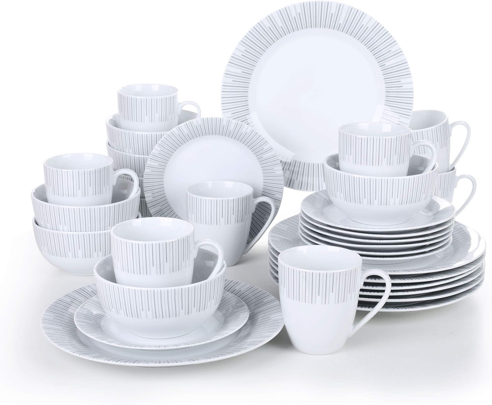 Service De table complet en céramique, assiettes D... – Grandado