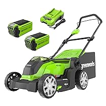 Greenworks 40V Tagliaerba a Batteria per Prati Fino a 500m², Ampiezza di Taglio 41cm, Sacca da 50L CON Due Batterie 40V 2Ah e 1 Caricabatterie, Garanzia 3 Anni-G40LM41K2X