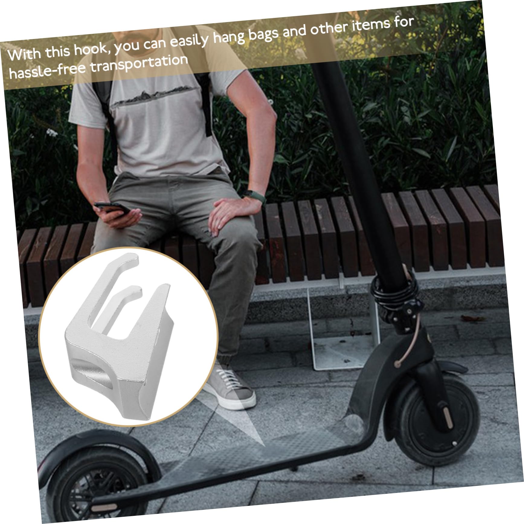 ABOOFAN 3 Pezzi Gancio Alluminio per Monopattino Elettrico per Pro Accessorio per Trasporto Borse e Oggetti Facile da Installare e