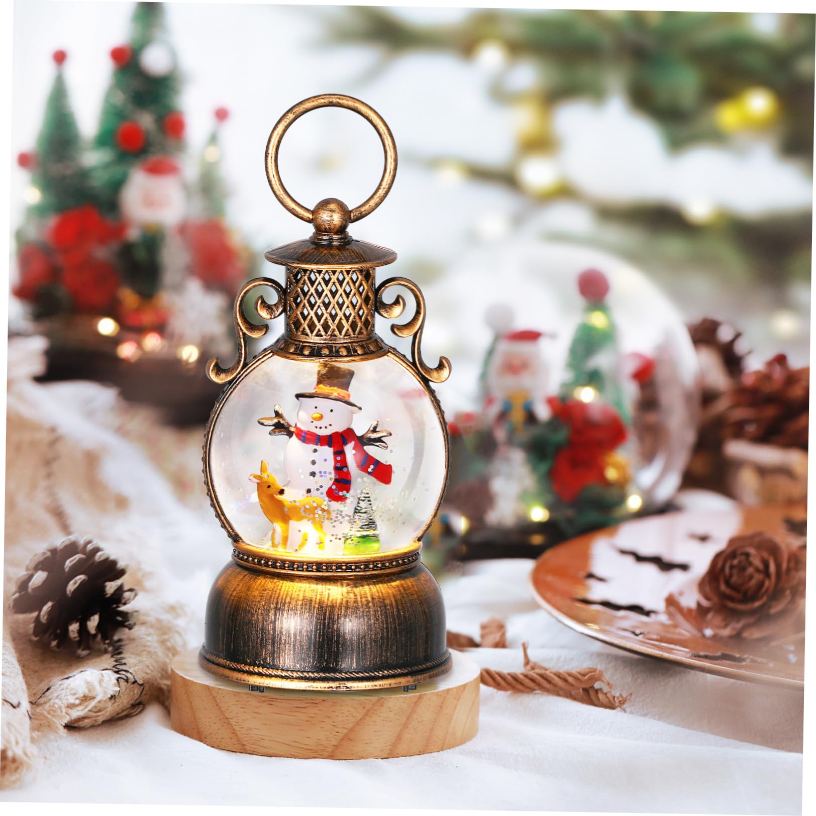 Angoily Globo di Neve Natalizio Musica, Plastico e Vetro, Uso Duraturo e Illuminazione, Decorazione Elegante per Riunioni di Famiglia e Regali Premurosi