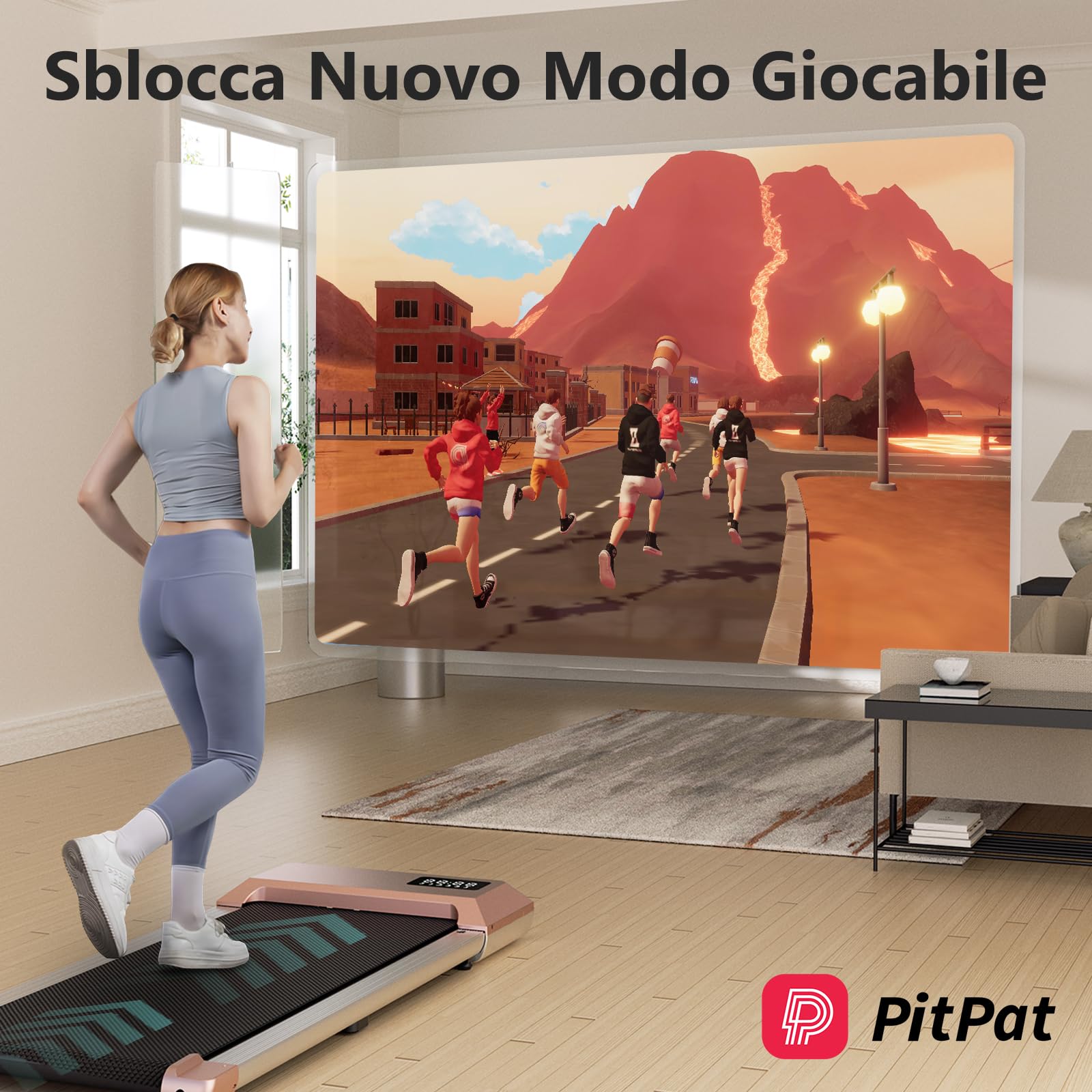 Superun Tapis Roulant Elettrico, Walking Pad 1-6KM/H Tapis Roulant Salvaspazio con Telecomando e Display LCD, Treadmill Capacità Massima 136 Kg, Installazione Gratuita…