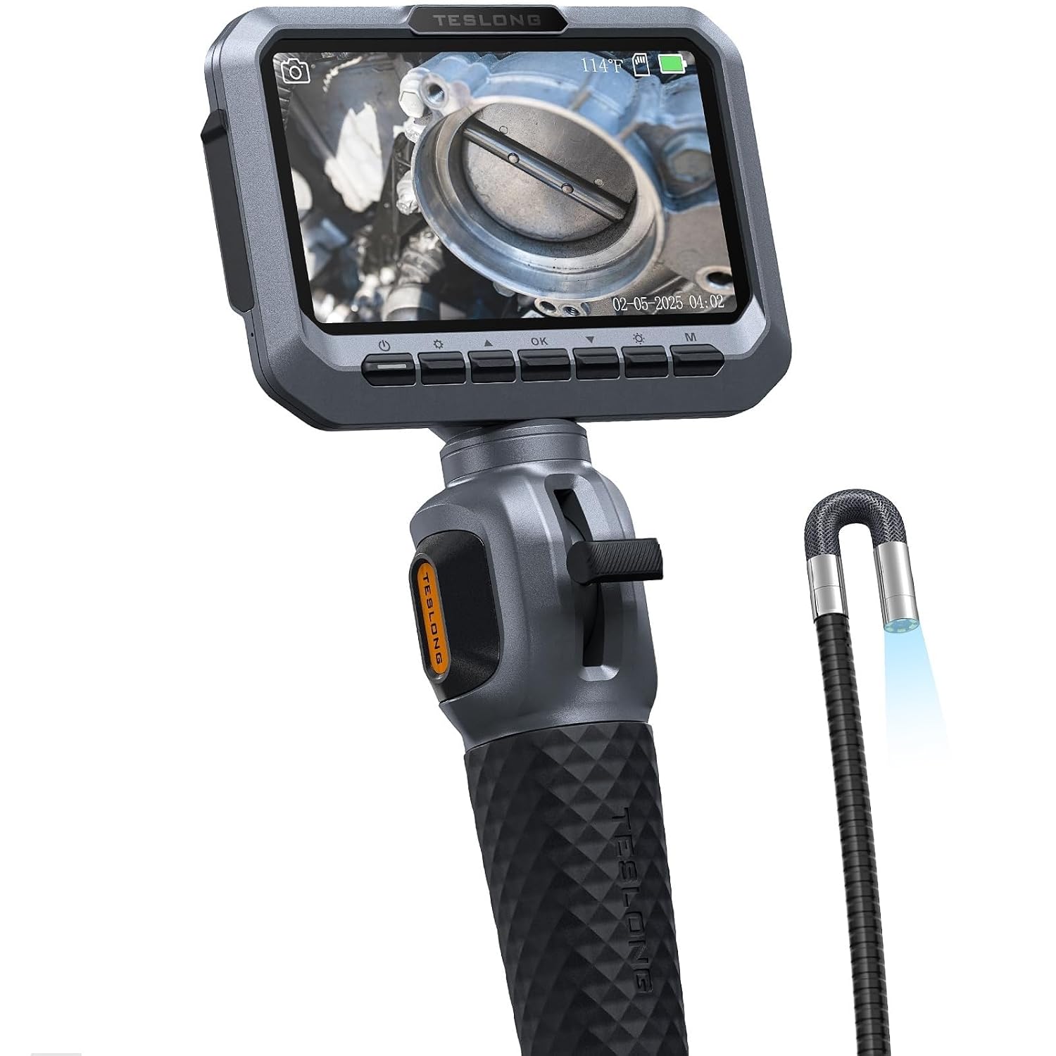 Industrial Endoscope 360°Automatic Rotating 5-inch IPS Screen 1080P HD Dual Camera Car Repair Pipe Carbon Deposit Detection