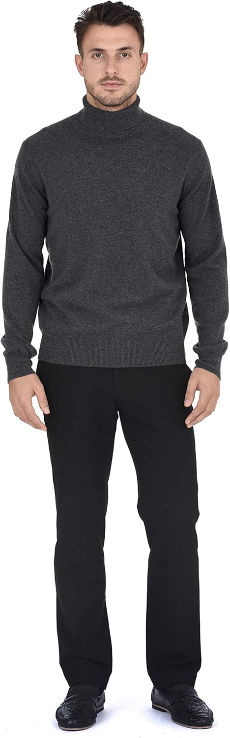 Cashmeren Men's Essential Knit Turtleneck Sweater 100% Merino Wool Long Sleeve Roll Neck Pullover - Image 5