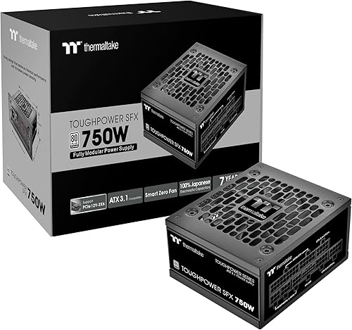 Thermaltake Toughpower SFX 750W 80Plus Platinum ATX 3.1 Standard Power Supply; 300W 12V-2x6 Connector Included; Full Modular; 90mm FDB Fan; PS-STP-0750FNFAPU-1; 7 Year Warranty