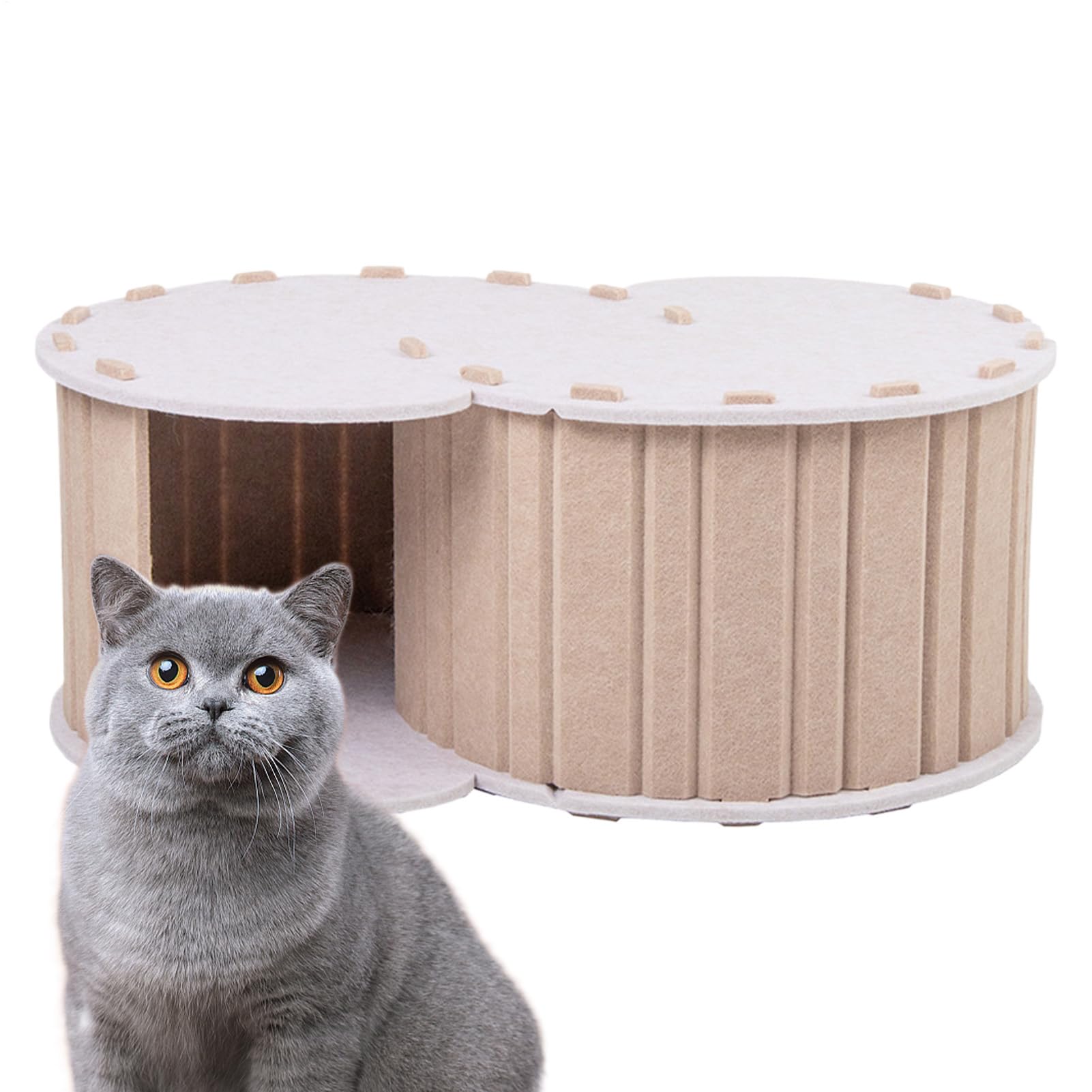 Katzentunnelbett | Großer Tunnel Filz Katzenauflage Bett | Spielnest Gehege Haustierbedarf für kleine Rassen Welpenruhe Häschen Kätzchen Zuhause Winter Outdoor Wohnung