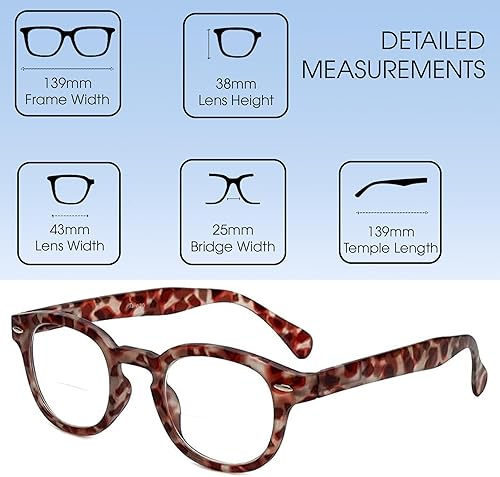 Miniatura 6 de Calabria 4376CB - Gafas de lectura vintage bifocales con estuche a juego en rojo +1.75