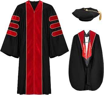 Doctoral Regalia Set with Hood and 8-Sided Tam for PhD Graduation