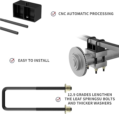 Miniatura 4 de Bloques de elevación traseros de 3 pulgadas compatibles con Chevy Silverado 1500 Sierra 1500, kit de nivelación trasera de 3 pulgadas para Silverado